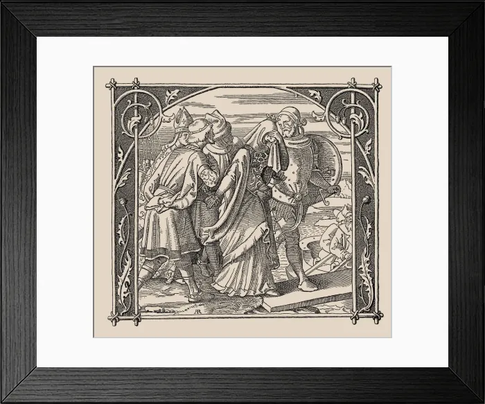 Framed Print : Die Nibelungen. Kriemhilds Farewell, 1840-1841. Creator: Rethel, Alfred (1816-1859) Framed Print : Die Nibelungen. Kriemhilds Farewell, 1840-1841. Creator: Rethel, Alfred (1816-1859)