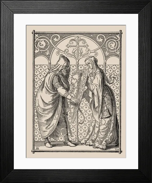 Framed Print : Die Nibelungen. Hagens Shield Request, 1840-1841. Creator: Rethel, Alfred (1816-1859) Framed Print : Die Nibelungen. Hagens Shield Request, 1840-1841. Creator: Rethel, Alfred (1816-1859)
