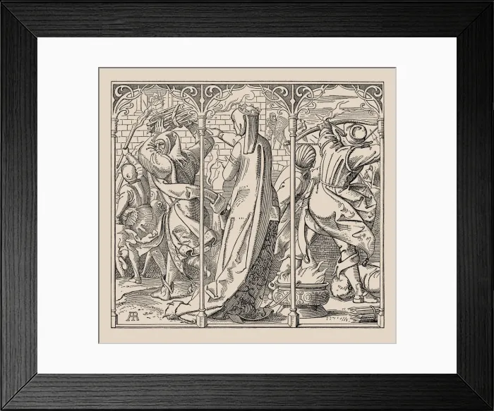Framed Print : Die Nibelungen. How the Queen Gave Orders to Burn Down the Hall, 1840-1841. Creator: Rethel Framed Print : Die Nibelungen. How the Queen Gave Orders to Burn Down the Hall, 1840-1841. Creator: Rethel