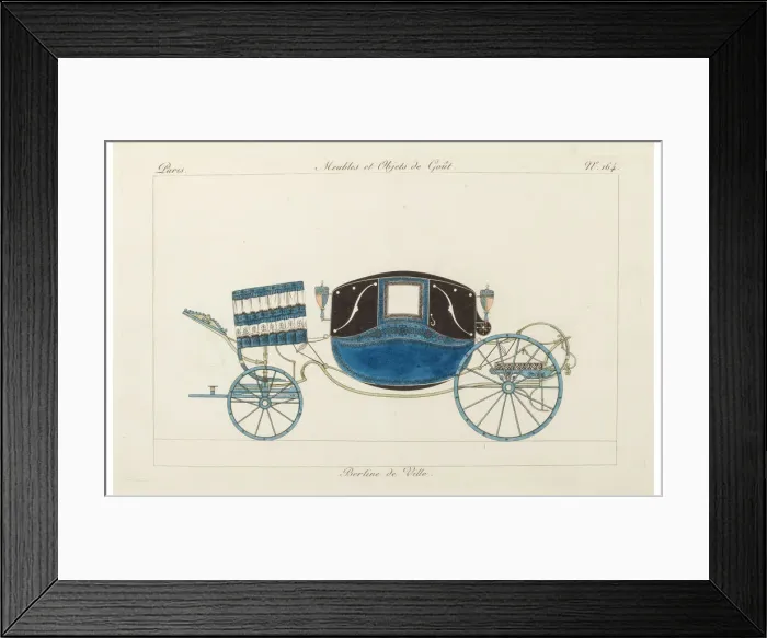 Framed Print : Berline de ville, 1800s. Creator: La Mesangere, Pierre de (1761-1831) Framed Print : Berline de ville, 1800s. Creator: La Mesangere, Pierre de (1761-1831)