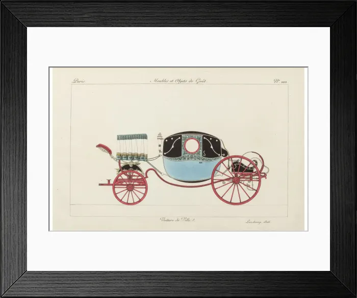 Framed Print : Voiture de ville, 1800s. Creator: La Mesangere, Pierre de (1761-1831) Framed Print : Voiture de ville, 1800s. Creator: La Mesangere, Pierre de (1761-1831)