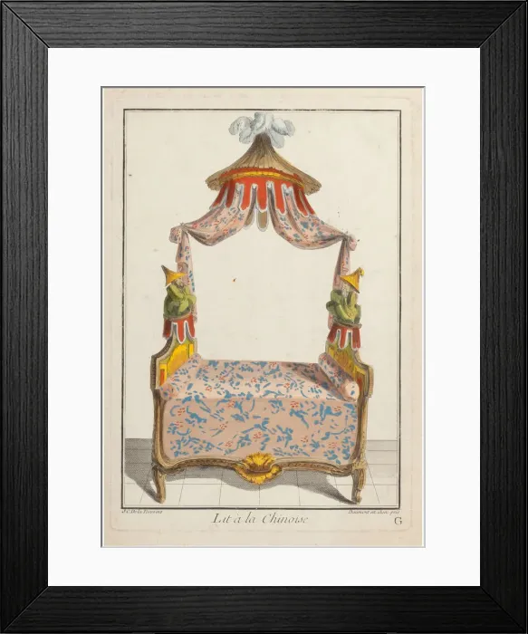 Framed Print : Lit a la Chinoise, ca 1788. Creator: La Mesangere, Pierre de (1761-1831) Framed Print : Lit a la Chinoise, ca 1788. Creator: La Mesangere, Pierre de (1761-1831)