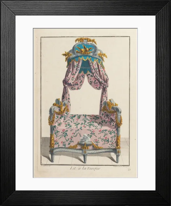 Framed Print : Lit a la Turque, ca 1788. Creator: La Mesangere, Pierre de (1761-1831) Framed Print : Lit a la Turque, ca 1788. Creator: La Mesangere, Pierre de (1761-1831)