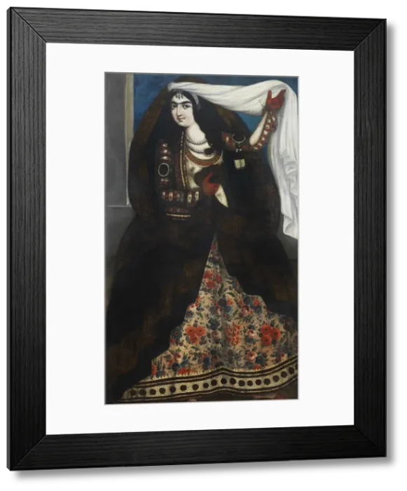 Framed Print : Young woman wearing chador, ca 1844-1850. Creator: Anonymous Framed Print : Young woman wearing chador, ca 1844-1850. Creator: Anonymous