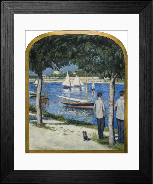 Framed Print : La Berge du Petit Gennevilliers et la Seine, 1890. Creator: Caillebotte, Gustave (1848-1894) Framed Print : La Berge du Petit Gennevilliers et la Seine, 1890. Creator: Caillebotte, Gustave (1848-1894)