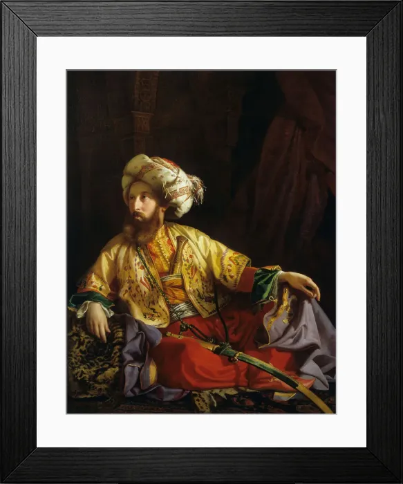 Framed Print : Emir of Lebanon, 1843. Creator: Borsos, Jozsef (1821-1883) Framed Print : Emir of Lebanon, 1843. Creator: Borsos, Jozsef (1821-1883)