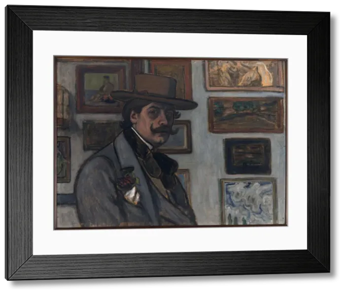 Framed Print : Self-portrait in a brown hat, 1897. Creator: Rippl-Ronai, Jozsef (1861-1927) Framed Print : Self-portrait in a brown hat, 1897. Creator: Rippl-Ronai, Jozsef (1861-1927)