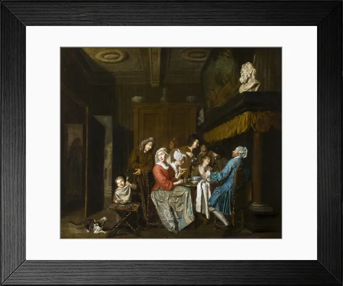 Framed Print : A Tea Party. Creator: Horemans, Jan Joseph, the Elder (1682-1759) Framed Print : A Tea Party. Creator: Horemans, Jan Joseph, the Elder (1682-1759)