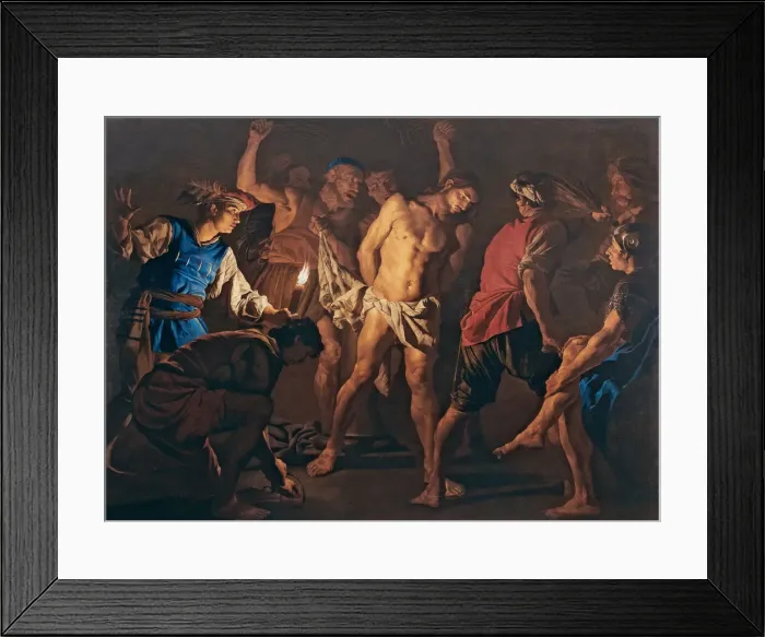Framed Print : The Flagellation of Christ, c. 1640. Creator: Stomer, Matthias (ca. 1600-after 1650)