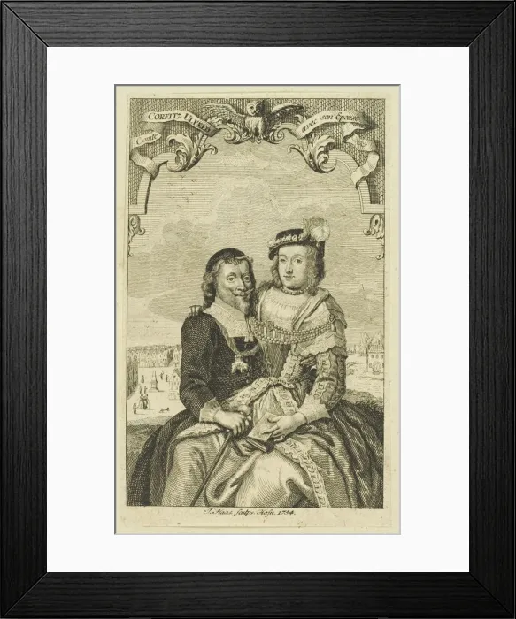 Framed Print : Double portrait of Corfitz Ulfeldt and his wife Leonora Christina, 1754. Creator: Hs Framed Print : Double portrait of Corfitz Ulfeldt and his wife Leonora Christina, 1754. Creator: Hs