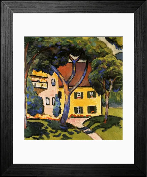 Framed Print : House in Tegernsee, 1910. Creator: Macke, August (1887-1914) Framed Print : House in Tegernsee, 1910. Creator: Macke, August (1887-1914)