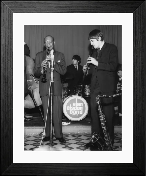 Framed Print : Edmond Hall, Andy Cooper, Billy Law and Alan Elsdon Band, 1966. Creator: Brian Foskett Framed Print : Edmond Hall, Andy Cooper, Billy Law and Alan Elsdon Band, 1966. Creator: Brian Foskett