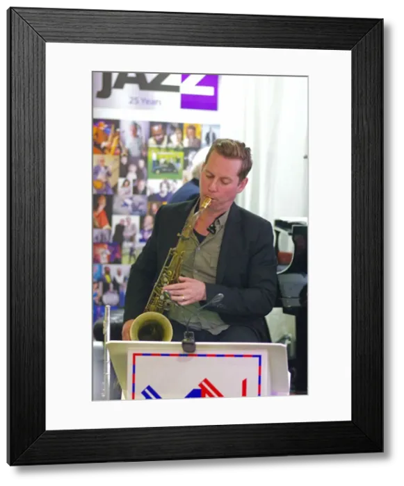 Framed Print : Graeme Blevins, Watermill Jazz Club, Dorking, Surrey, 19 March, 2019. Creator: Brian O Connor Framed Print : Graeme Blevins, Watermill Jazz Club, Dorking, Surrey, 19 March, 2019. Creator: Brian O Connor