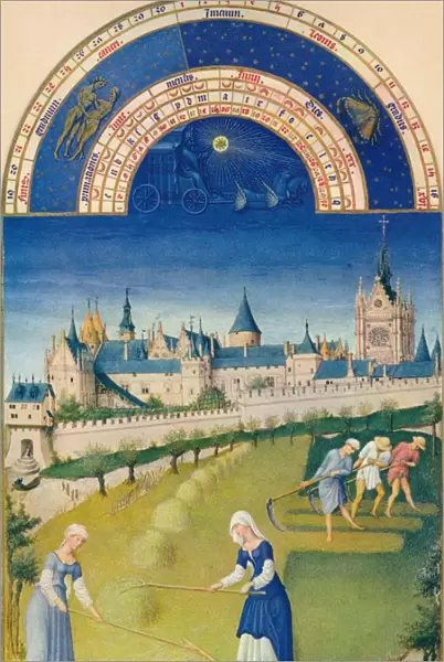 June - the palace and the Sainte-Chapelle, 15th century, (1939). Creators: Hermann Limbourg