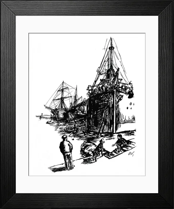 Framed Print : Ships in port, 1939. Creator: Paul Ambroise Valery Framed Print : Ships in port, 1939. Creator: Paul Ambroise Valery