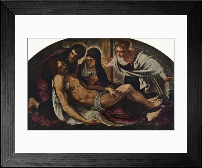 Framed Print : The Deposition, 1563, (1930). Creator: Jacopo Tintoretto Framed Print : The Deposition, 1563, (1930). Creator: Jacopo Tintoretto