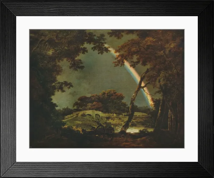Framed Print : Landscape with a Rainbow Effect, 1794, (1930). Creator: Joseph Wright of Derby Framed Print : Landscape with a Rainbow Effect, 1794, (1930). Creator: Joseph Wright of Derby