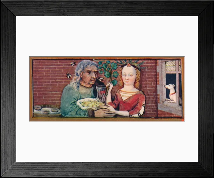 Framed Print : September - an ill-matched couple, 15th century, (1939). Creator: Robinet Testard Framed Print : September - an ill-matched couple, 15th century, (1939). Creator: Robinet Testard