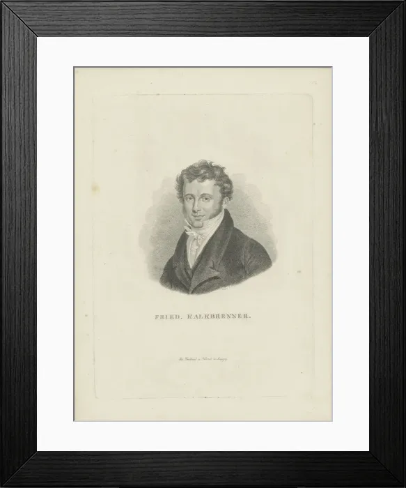 Framed Print : Portrait of the composer Friedrich Kalkbrenner (1785-1849), ca 1821. Creator: Riedel Framed Print : Portrait of the composer Friedrich Kalkbrenner (1785-1849), ca 1821. Creator: Riedel