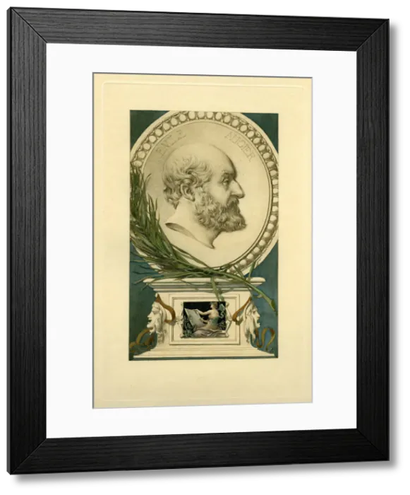 Framed Print : Portrait of Emile Augier (1820-1889). Creator: Anonymous Framed Print : Portrait of Emile Augier (1820-1889). Creator: Anonymous