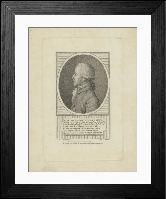 Framed Print : Louis-Alexandre de La Rochefoucauld, Duc d Enville (1743-1792), 1790s. Creator: Verité Framed Print : Louis-Alexandre de La Rochefoucauld, Duc d Enville (1743-1792), 1790s. Creator: Verité