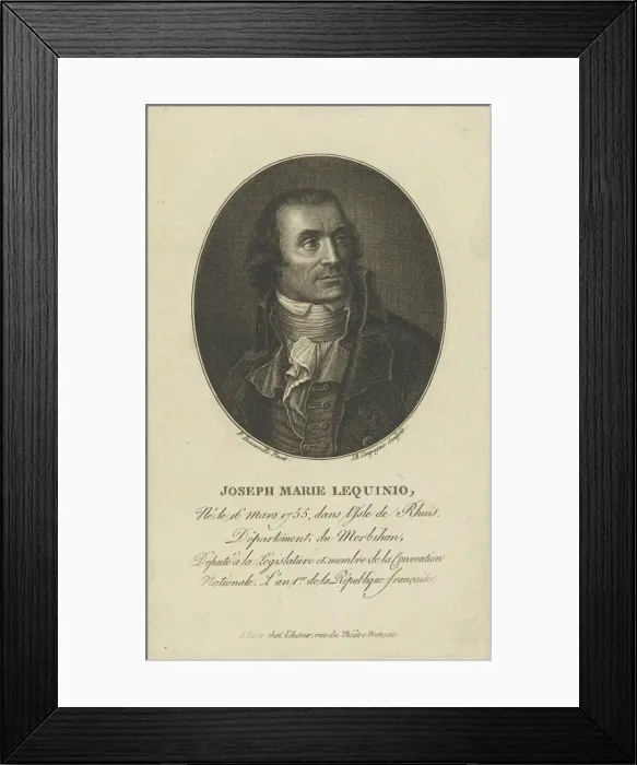 Framed Print : Portrait of Marie Joseph Lequinio (1755-1814), 1795-1799. Creator: Bonneville, Francois Framed Print : Portrait of Marie Joseph Lequinio (1755-1814), 1795-1799. Creator: Bonneville, Francois
