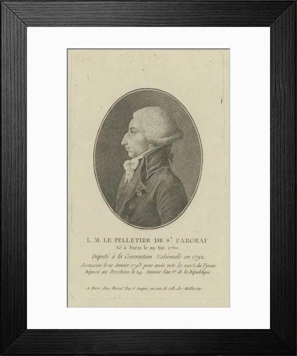 Framed Print : Louis-Michel Le Peletier, Marquis de Saint-Fargeau (1760-1793), 1790s. Creator: Anonymous