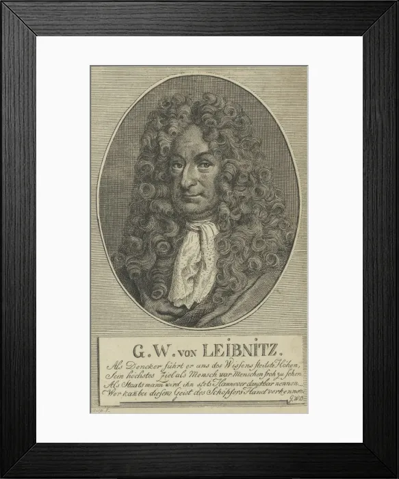 Framed Print : Gottfried Wilhelm Leibniz (1646-1716), c. 1710. Creator: Anonymous Framed Print : Gottfried Wilhelm Leibniz (1646-1716), c. 1710. Creator: Anonymous