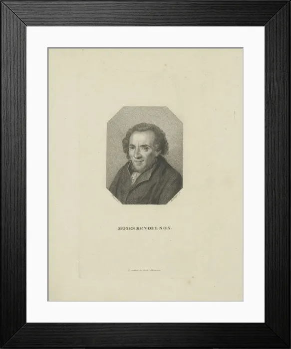 Framed Print : Portrait of Moses Mendelssohn (1729-1786), 1818. Creator: Bollinger, Friedrich Wilhelm (1777-1825) Framed Print : Portrait of Moses Mendelssohn (1729-1786), 1818. Creator: Bollinger, Friedrich Wilhelm (1777-1825)