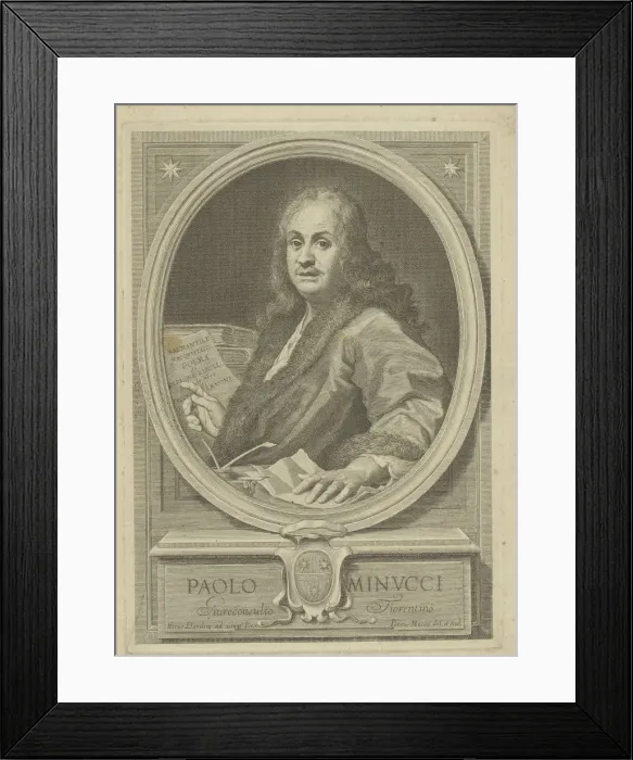 Framed Print : Portrait of the poet Paolo Minucci (1606-1695), 1720s. Creator: Masini, Pietro (active 1720s) Framed Print : Portrait of the poet Paolo Minucci (1606-1695), 1720s. Creator: Masini, Pietro (active 1720s)