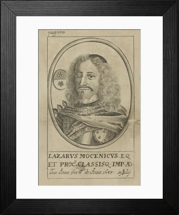 Framed Print : Portrait of Admiral Lazzaro Mocenigo (1624-1657), ca 1720. Creator: Anonymous Framed Print : Portrait of Admiral Lazzaro Mocenigo (1624-1657), ca 1720. Creator: Anonymous