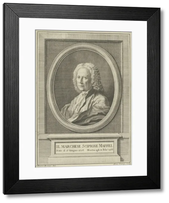 Framed Print : Portrait of the poet Scipione Maffei (1675-1755), c. 1750. Creator: Rotari, Pietro Antonio Framed Print : Portrait of the poet Scipione Maffei (1675-1755), c. 1750. Creator: Rotari, Pietro Antonio