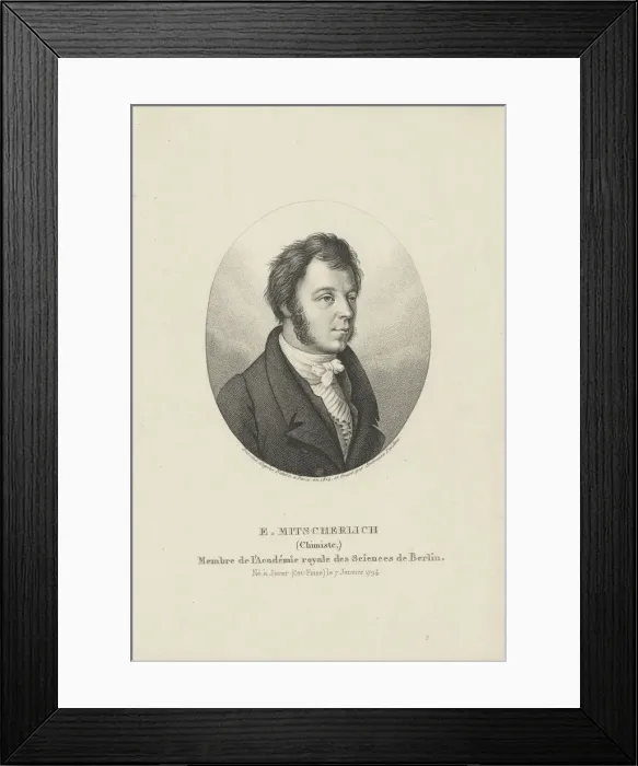 Framed Print : Portrait of Eilhard Mitscherlich (1794-1863), c. 1830-1840. Creator: Tardieu, Ambroise (1788-1841)