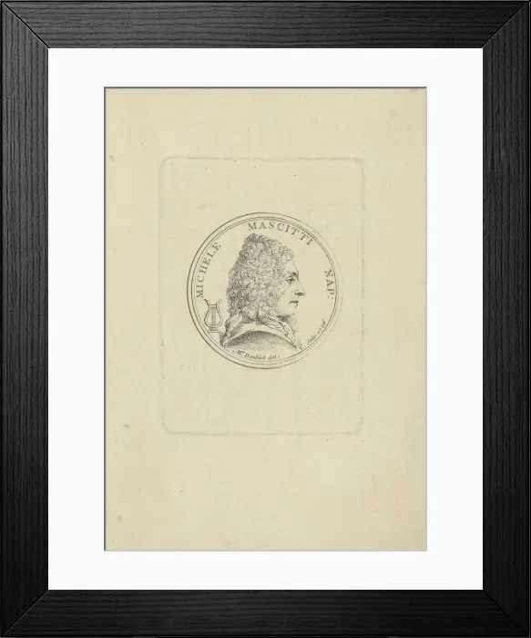 Framed Print : Portrait of the violinist and composer Michele Mascitti (1663-1760), 1726. Creator: Anonymous Framed Print : Portrait of the violinist and composer Michele Mascitti (1663-1760), 1726. Creator: Anonymous