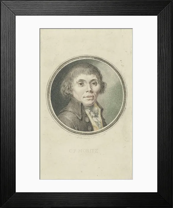 Framed Print : Portrait of Karl Philipp Moritz (1756-1793), 1795. Creator: Sintzenich, Heinrich (1752-1812) Framed Print : Portrait of Karl Philipp Moritz (1756-1793), 1795. Creator: Sintzenich, Heinrich (1752-1812)