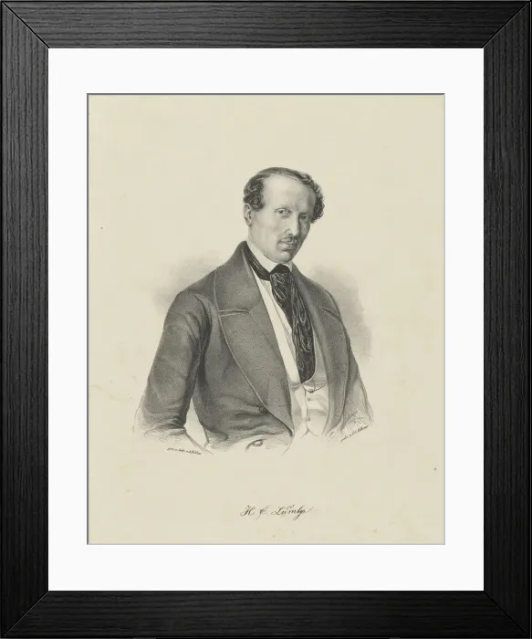 Framed Print : Portrait of the composer Hans Christian Lumbye (1810-1874), c. 1850. Creator: Anonymous Framed Print : Portrait of the composer Hans Christian Lumbye (1810-1874), c. 1850. Creator: Anonymous