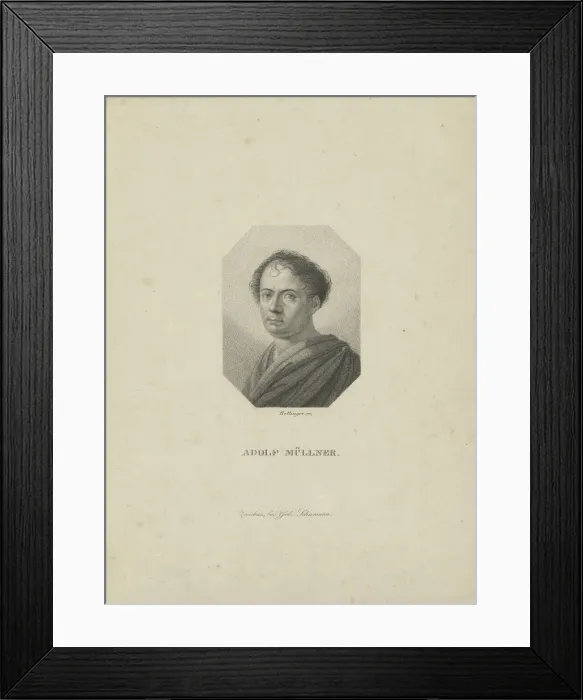 Framed Print : Amandus Gottfried Adolf Müllner (1774-1829), ca 1820. Creator: Bollinger, Friedrich Wilhelm Framed Print : Amandus Gottfried Adolf Müllner (1774-1829), ca 1820. Creator: Bollinger, Friedrich Wilhelm