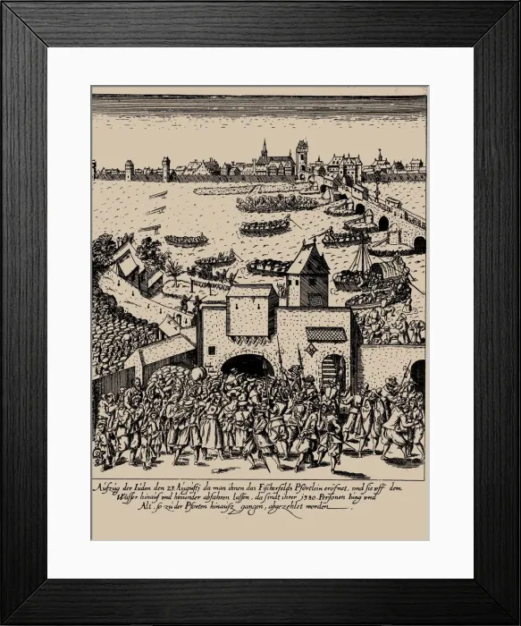 Framed Print : The Fettmilch Rising. Expulsion of the jews from Frankfurt on August 23, 1614, c Framed Print : The Fettmilch Rising. Expulsion of the jews from Frankfurt on August 23, 1614, c