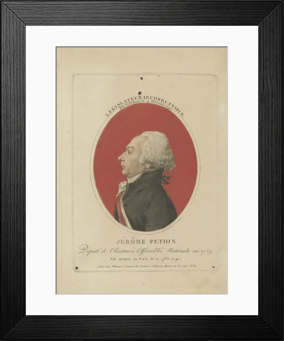 Framed Print : Portrait of Jerome Petion de Villeneuve (1756-1794), c. 1800. Creator: Anonymous Framed Print : Portrait of Jerome Petion de Villeneuve (1756-1794), c. 1800. Creator: Anonymous