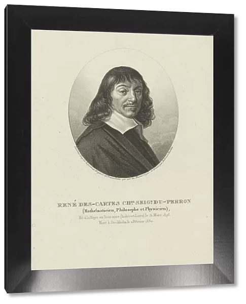 Portrait of the philosopher Rene Descartes (1596-1650), ca 1820. Creator: Tardieu