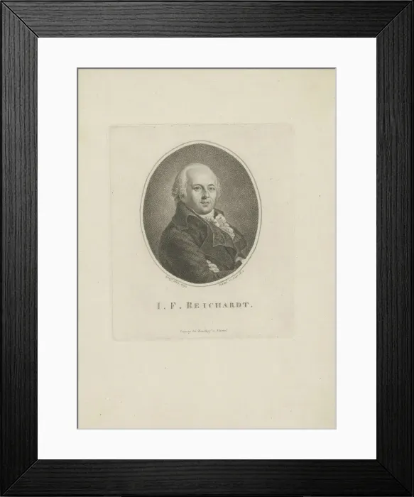 Framed Print : Portrait of the composer Johann Friedrich Reichardt (1752-1814), 1814. Creator: Riedel Framed Print : Portrait of the composer Johann Friedrich Reichardt (1752-1814), 1814. Creator: Riedel