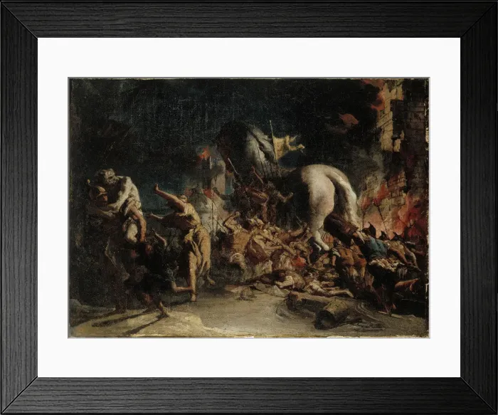 Framed Print : The Siege of Troy, ca 1760. Creator: Tiepolo, Giandomenico (1727-1804) Framed Print : The Siege of Troy, ca 1760. Creator: Tiepolo, Giandomenico (1727-1804)