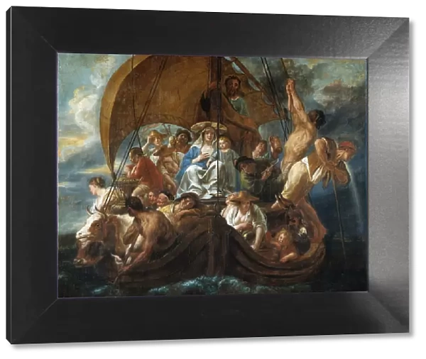 The Holy Family in a Boat, 1652. Creator: Jordaens, Jacob (1593-1678)