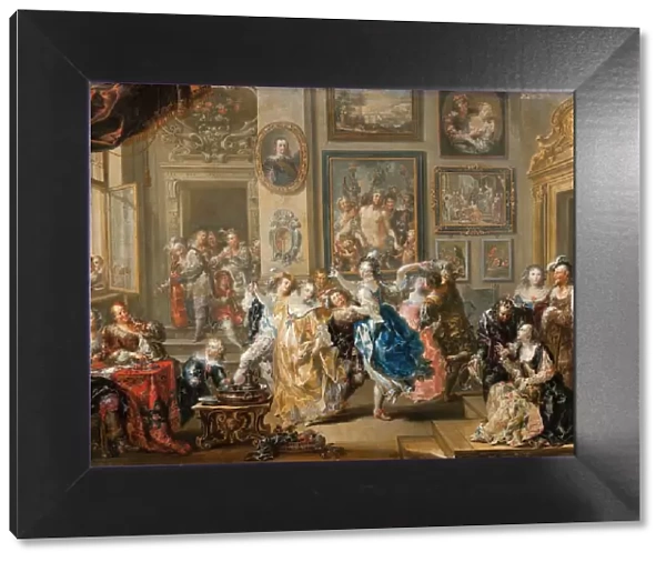 Dancing scene with palace interior, 1731-1734. Creator: Platzer, Johann Georg (1704-1761)