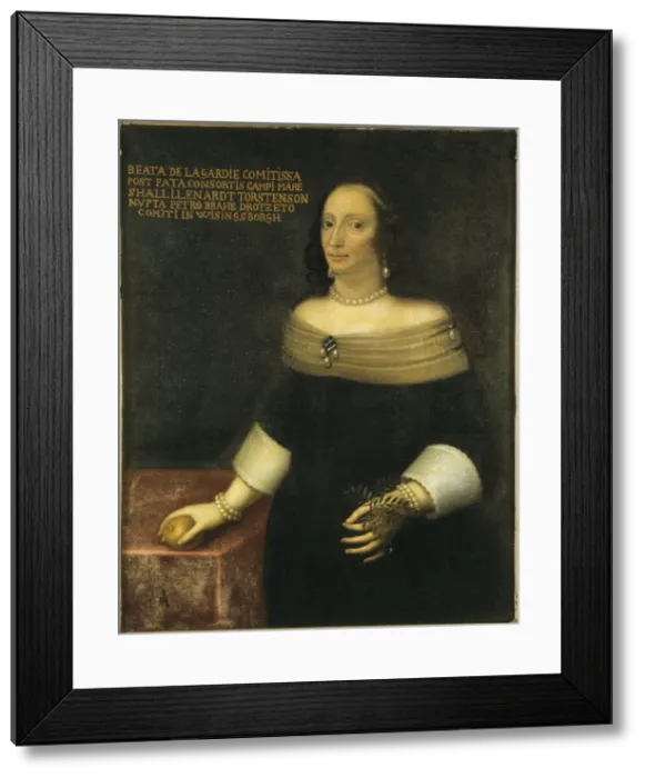 Framed Print : Portrait of Beata De la Gardie (1612-1680), c. 1653. Creator: Anonymous Framed Print : Portrait of Beata De la Gardie (1612-1680), c. 1653. Creator: Anonymous