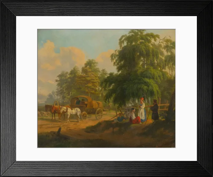 Framed Print : Landscape with Russian Troika, 1801. Creator: Venetsianov, Alexei Gavrilovich (1780-1847) Framed Print : Landscape with Russian Troika, 1801. Creator: Venetsianov, Alexei Gavrilovich (1780-1847)