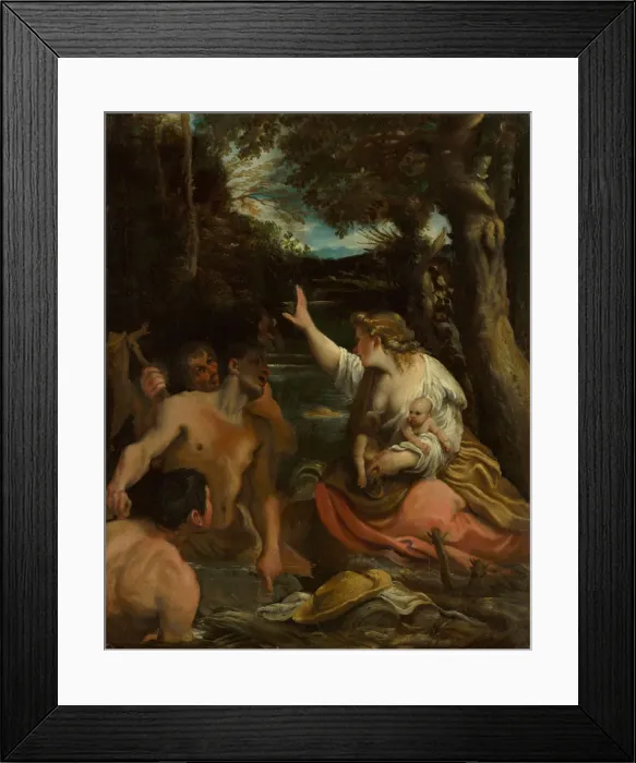 Framed Print : Latona and the Lycian Peasants (Latona Protecting her Children), 1585. Creator: Carracci Framed Print : Latona and the Lycian Peasants (Latona Protecting her Children), 1585. Creator: Carracci