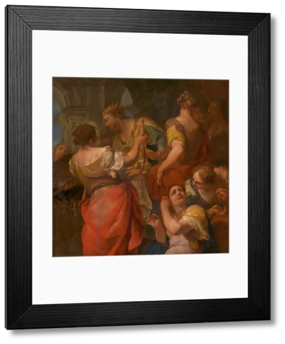 Framed Print : Achilles and the Daughters of Lycomedes, c. 1680. Creator: Molinari, Antonio (1655-1704) Framed Print : Achilles and the Daughters of Lycomedes, c. 1680. Creator: Molinari, Antonio (1655-1704)