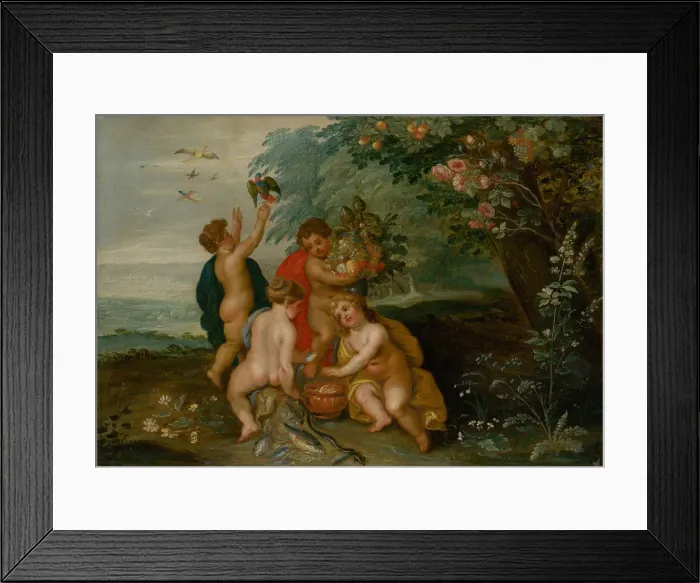 Framed Print : Allegory of the Four Elements: Water, Air, Earth and Fire, c. 1610. Creator: Brueghel Framed Print : Allegory of the Four Elements: Water, Air, Earth and Fire, c. 1610. Creator: Brueghel