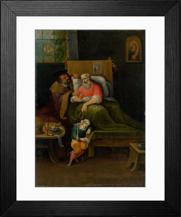 Framed Print : To Visit the Sick (Seven Works of Mercy), c. 1620. Creator: Francken, Frans, the Younger Framed Print : To Visit the Sick (Seven Works of Mercy), c. 1620. Creator: Francken, Frans, the Younger